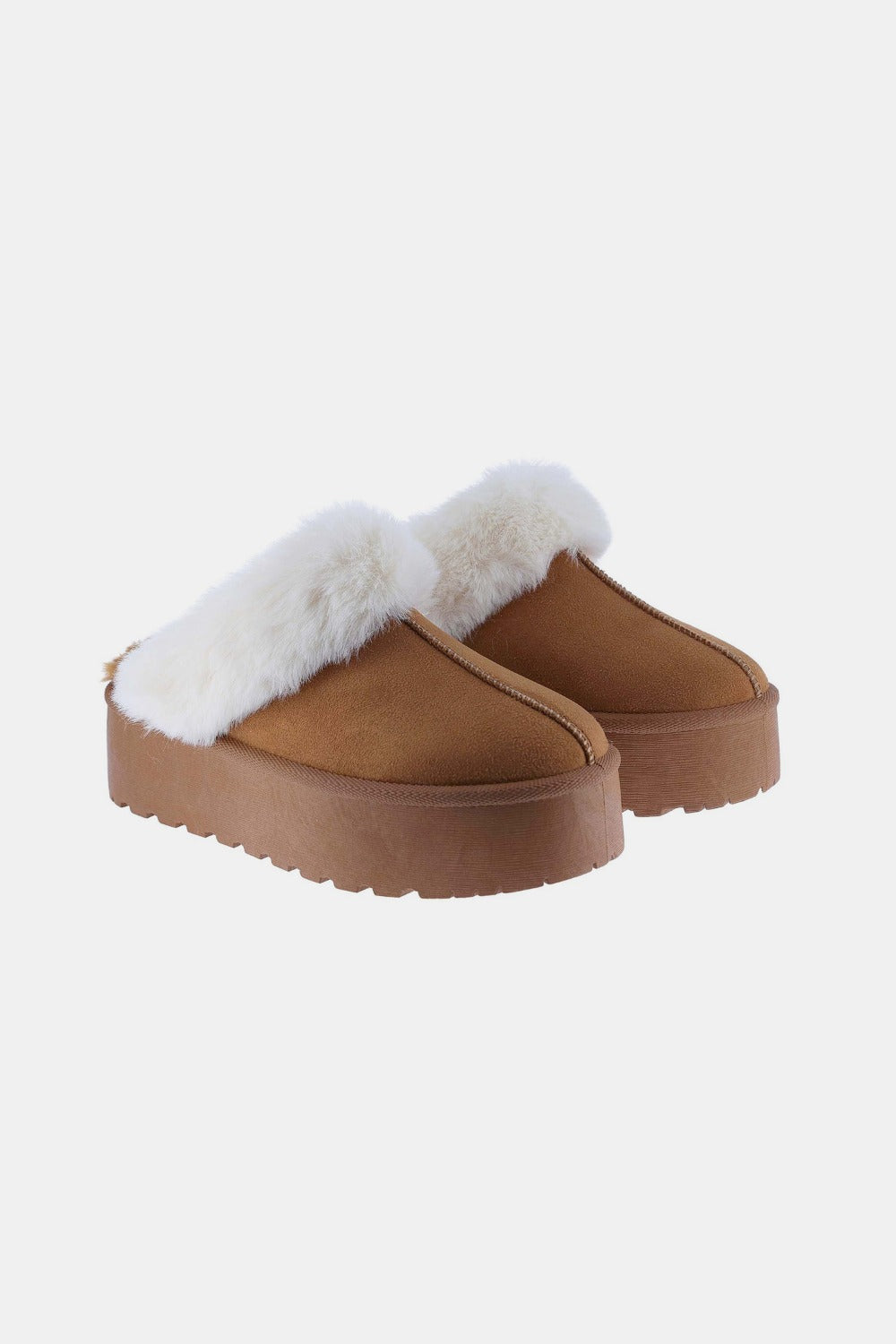 Chunky Bottom Fur Trim Slippers