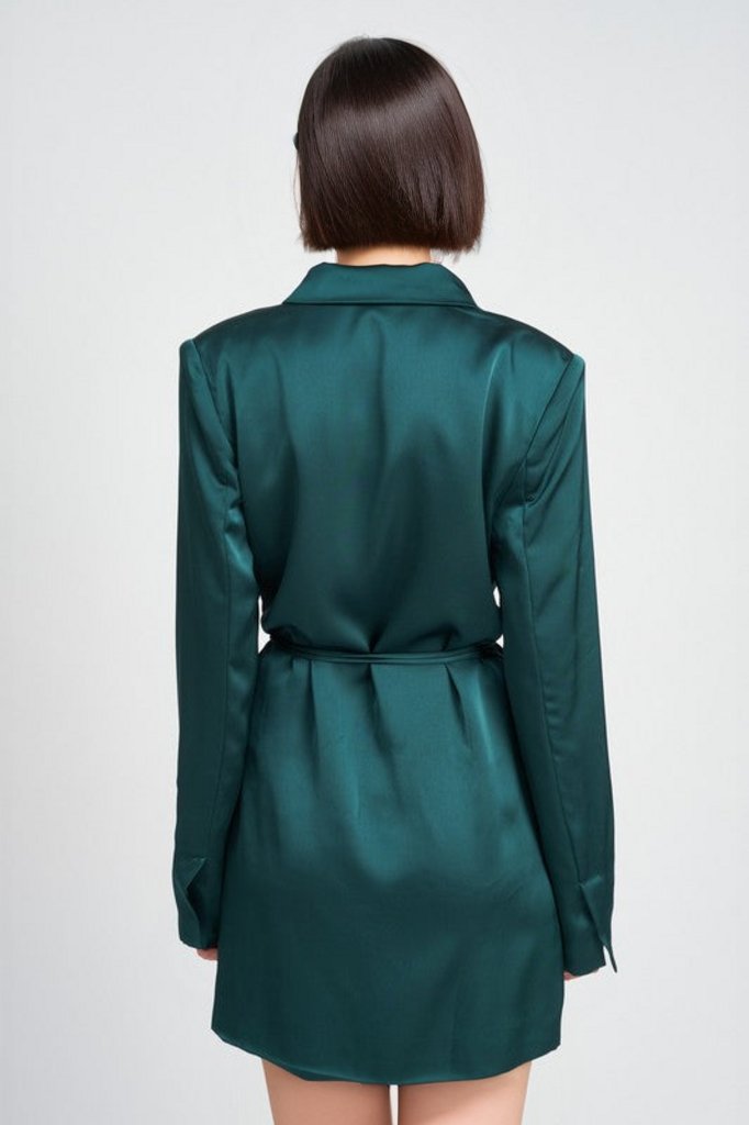 Waist Tie Mini Blazer Dress