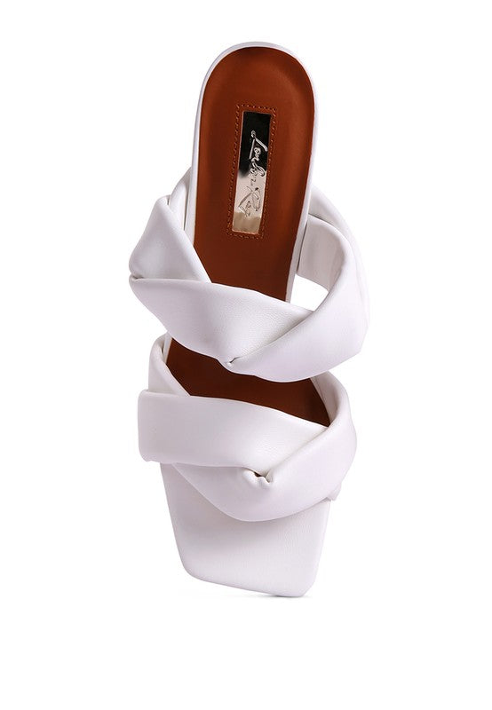 Twisted Strap Spool Heeled Sandal