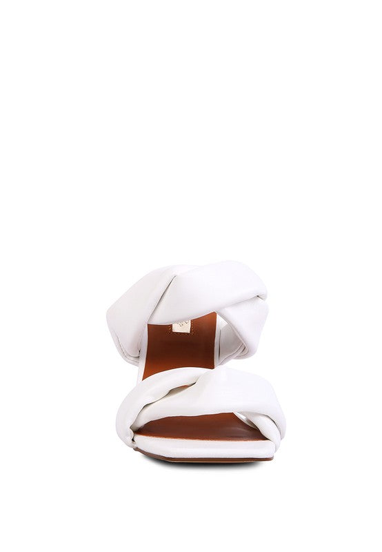 Twisted Strap Spool Heeled Sandal