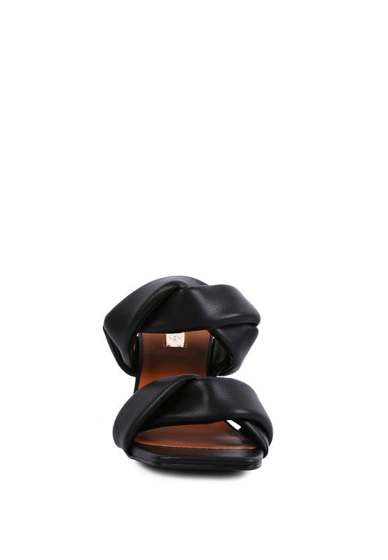 Twisted Strap Spool Heeled Sandal