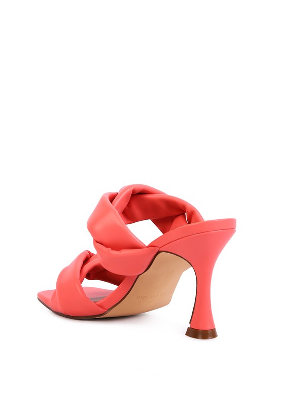 Twisted Strap Spool Heeled Sandal