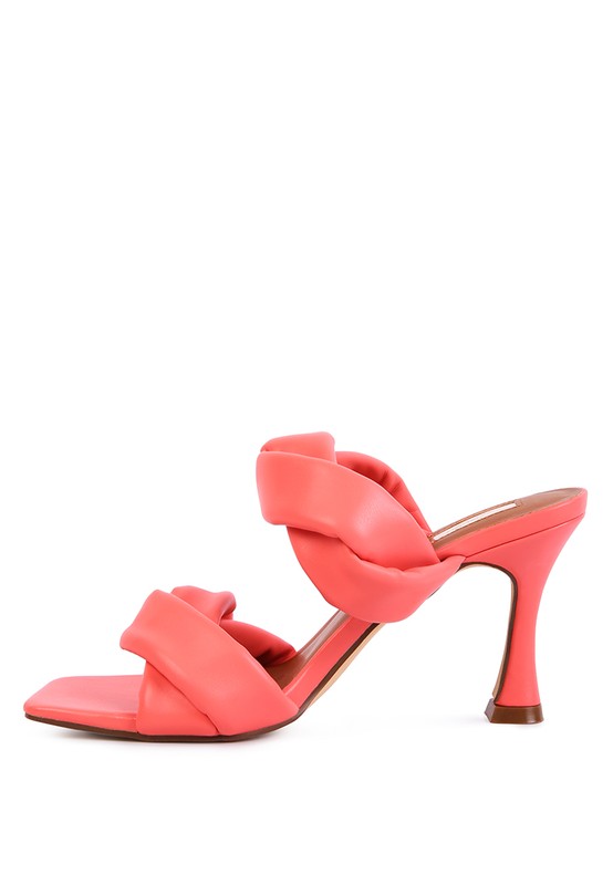 Twisted Strap Spool Heeled Sandal