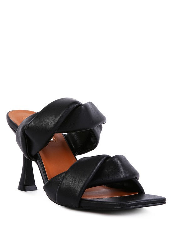 Twisted Strap Spool Heeled Sandal