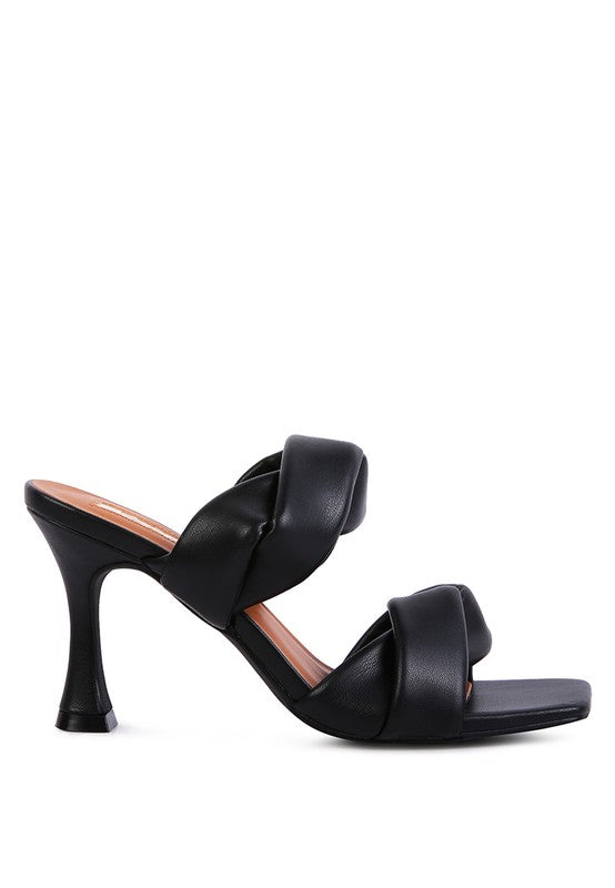 Twisted Strap Spool Heeled Sandal