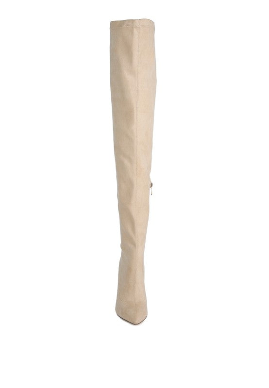 Shazz Stretch Faux Suede Stiletto Boots