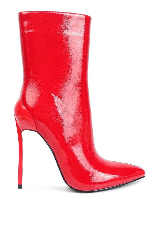 Panda Patent High Heeled Ankle Bootie