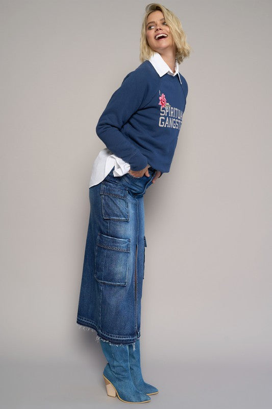 Lyla Long Cargo Pocket Skirt