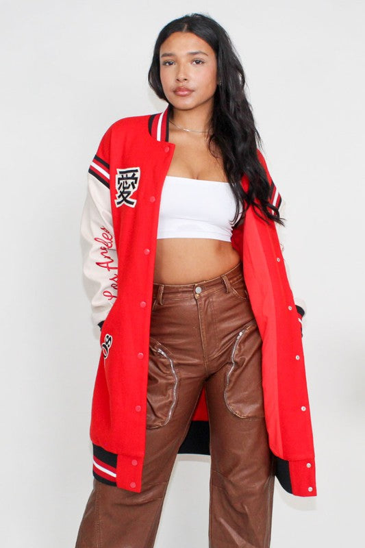 Lechia Long Fit Letterman Jacket