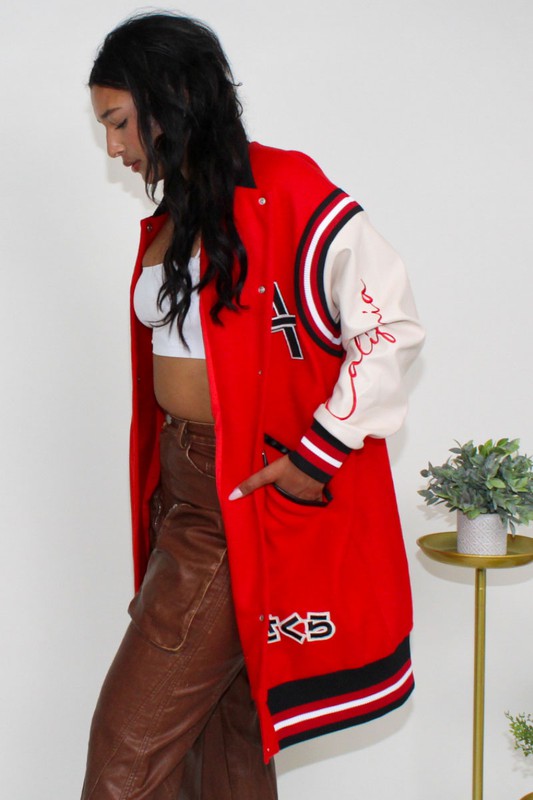 Lechia Long Fit Letterman Jacket