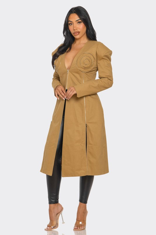 Asia Asymmetrical Structured Coat