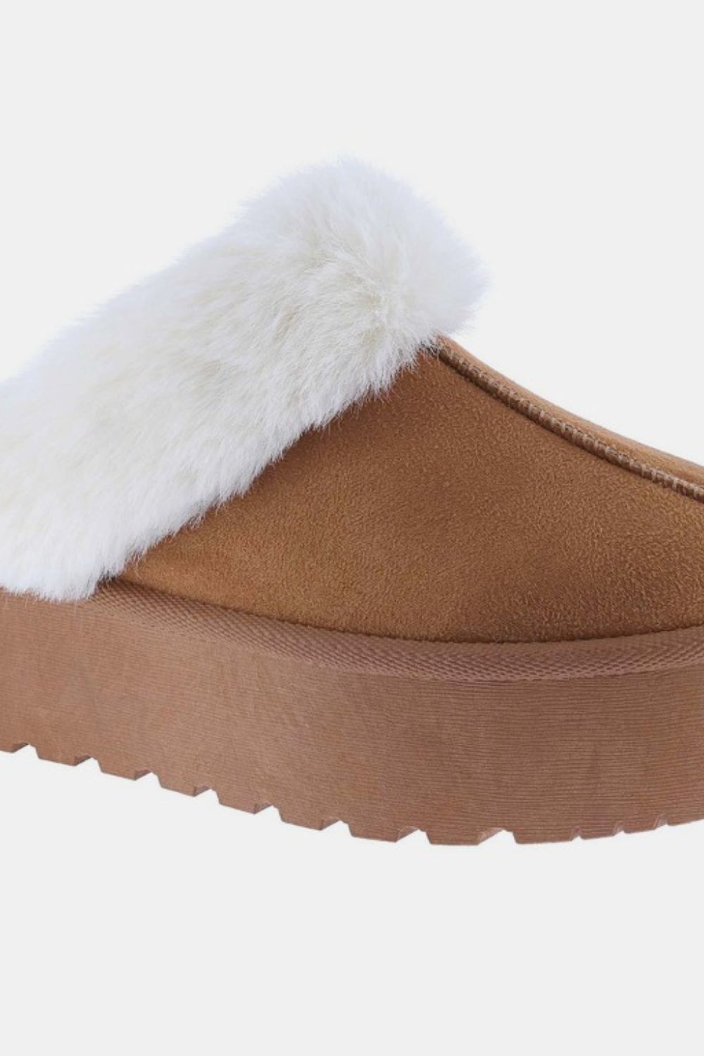 Chunky Bottom Fur Trim Slippers