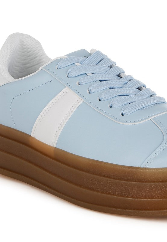 Faye Faux Leather Lace-Up Sneakers