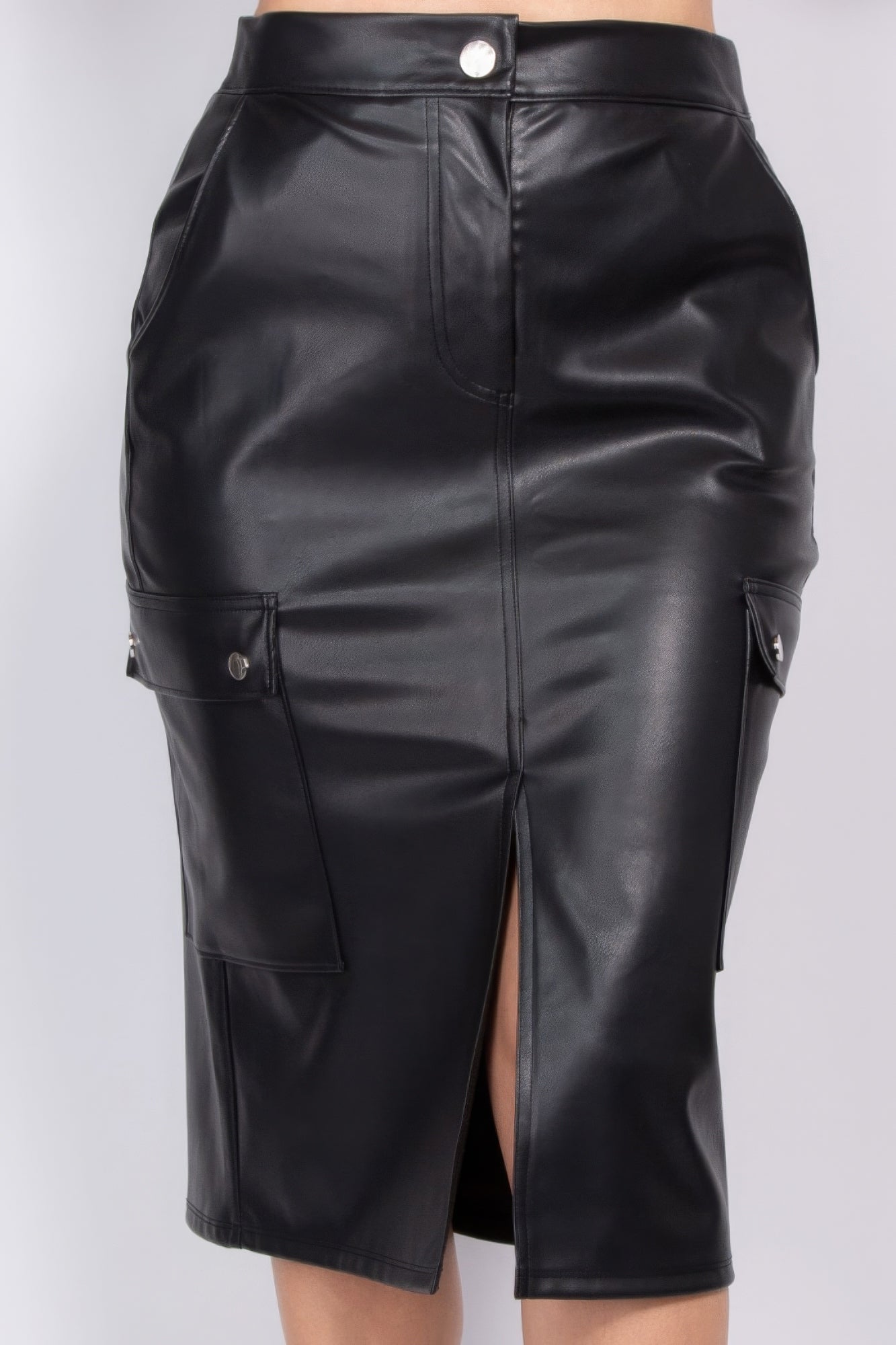 Finn Faux Leather Cargo Skirt