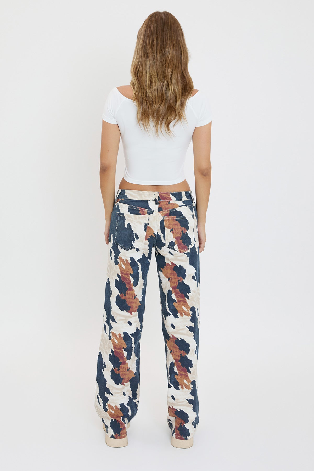 Ayia Animal Printed Wide Leg Jeans