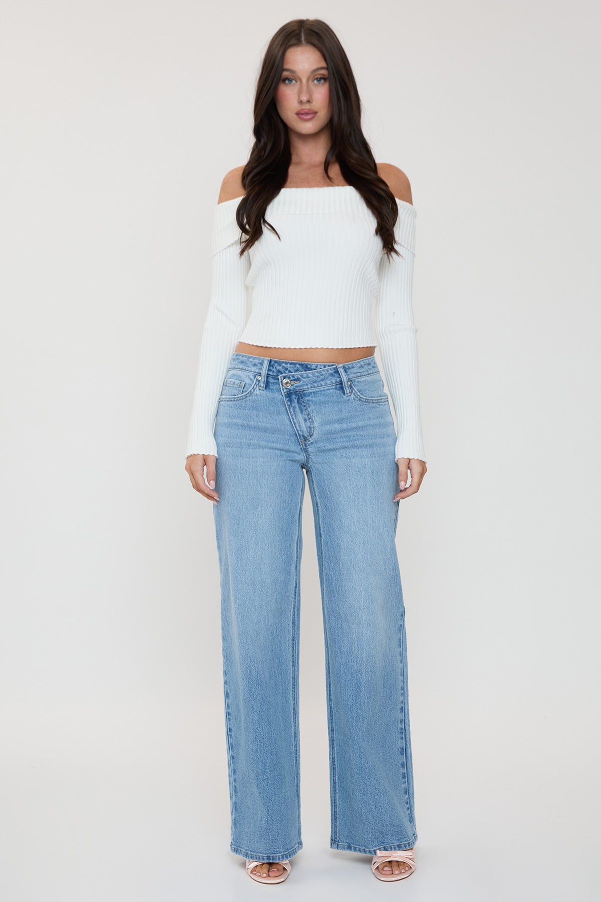 Asa Asymmetrical Wide Leg Jeans