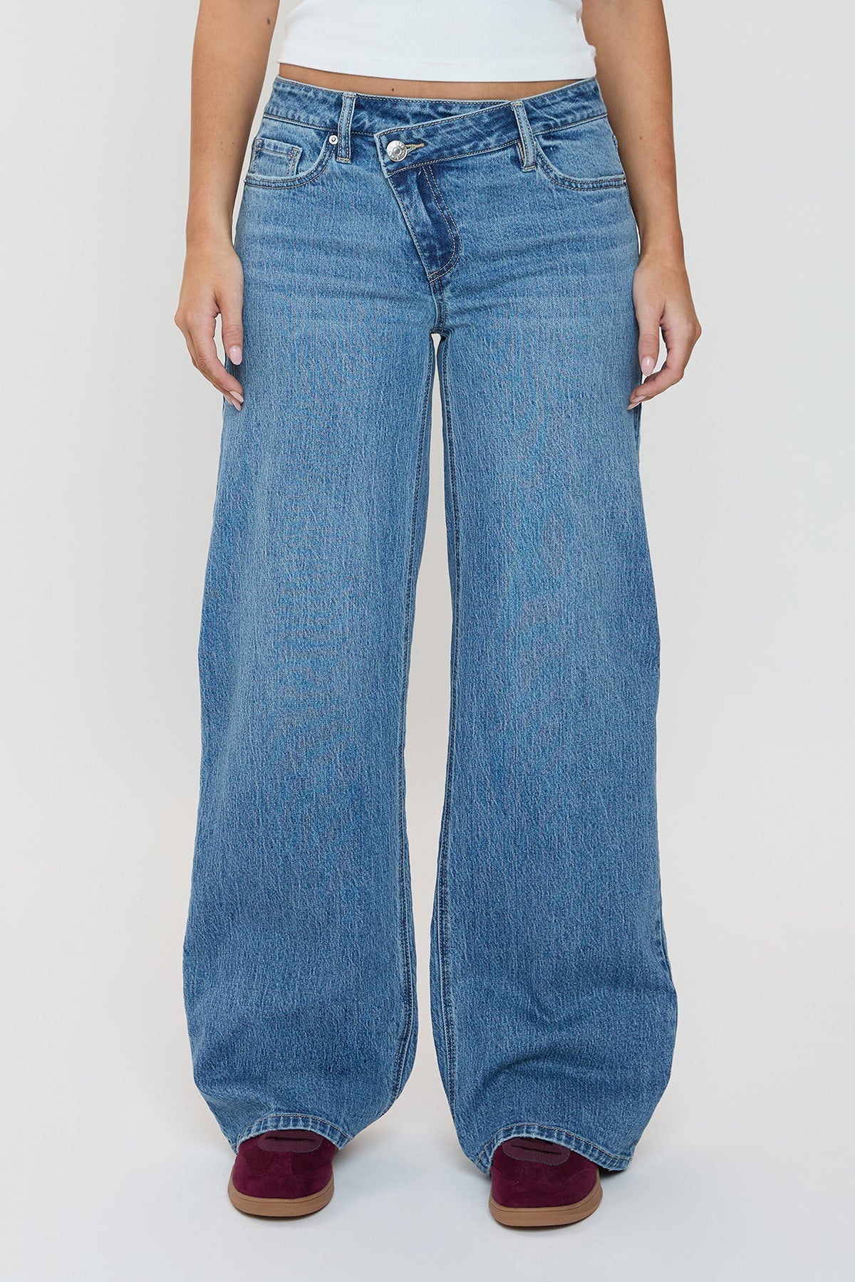 Asa Asymmetrical Wide Leg Jeans