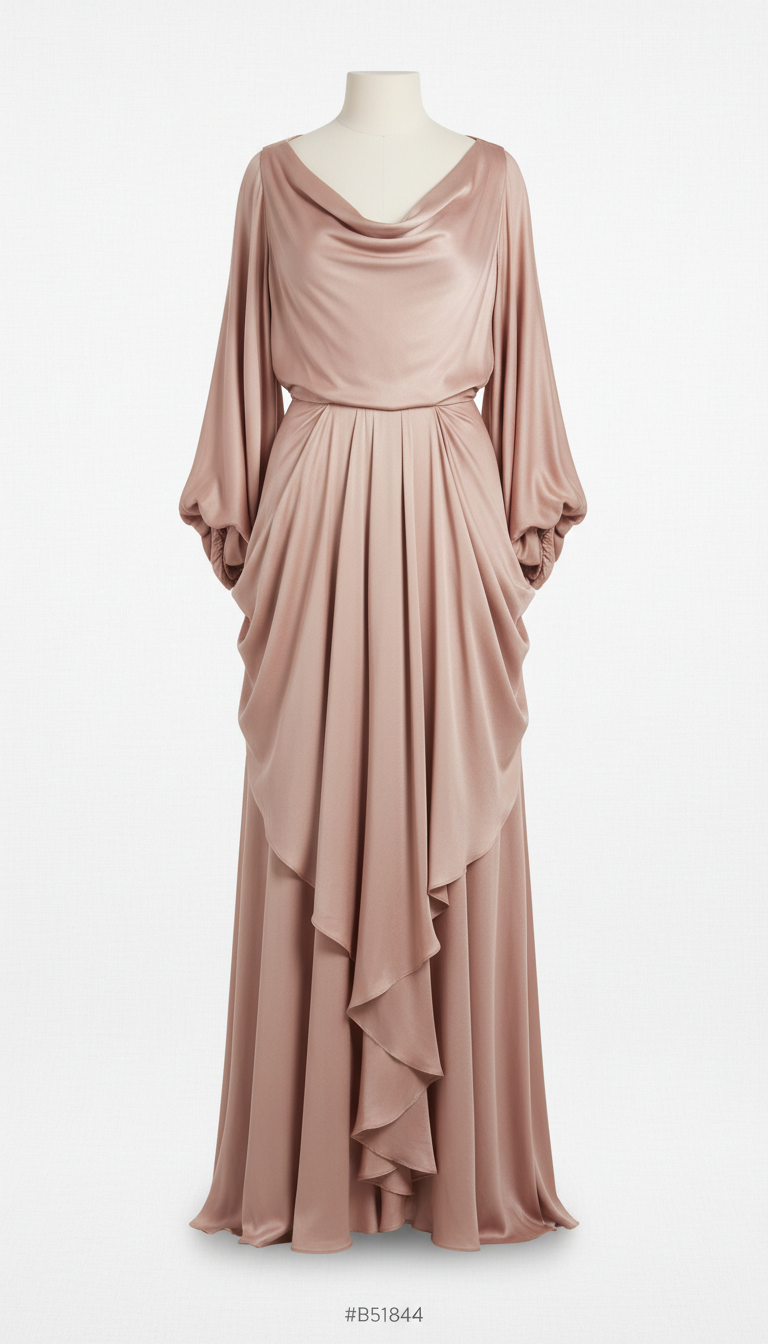 Blush Silk Statement Dress