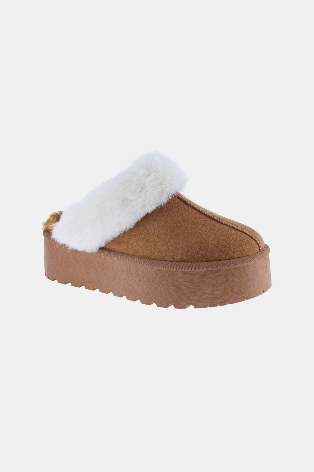 Chunky Bottom Fur Trim Slippers