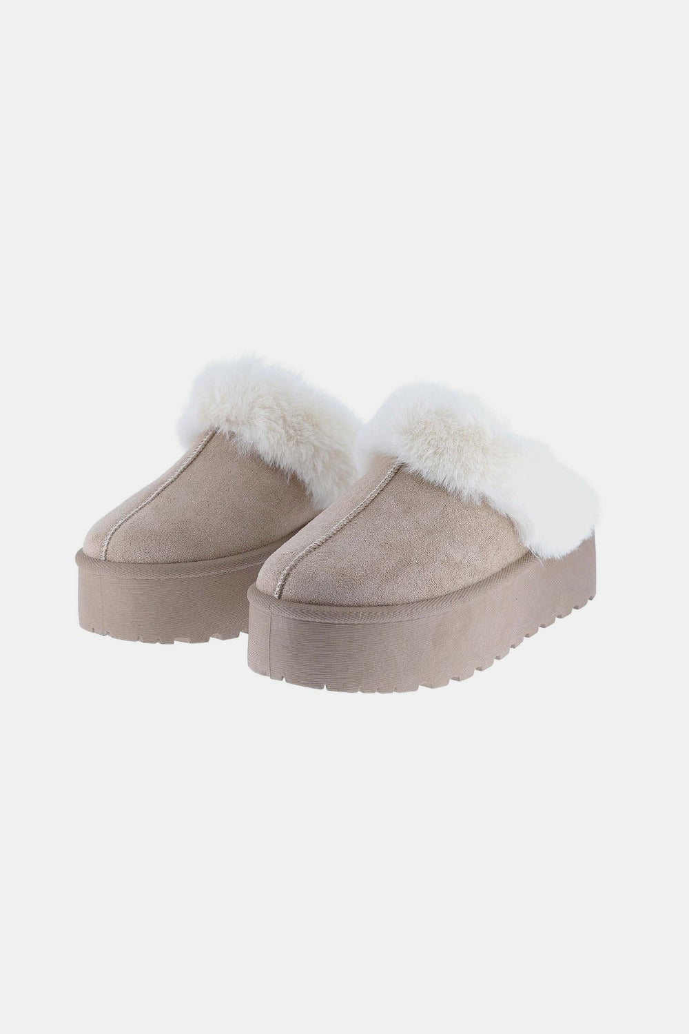 Chunky Bottom Fur Trim Slippers