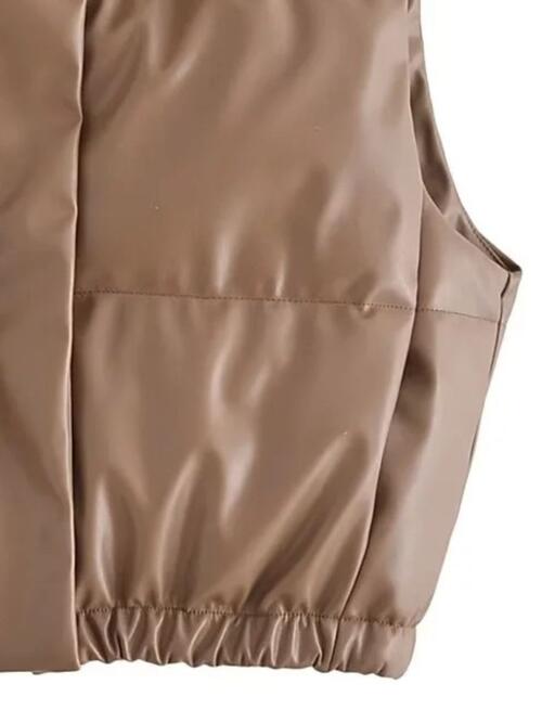 Finley Faux Leather Zip Up Vest