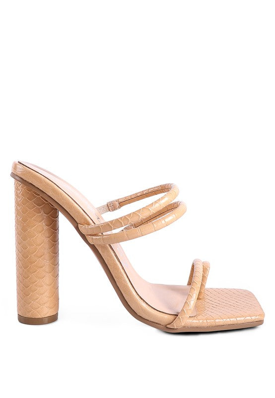 Cylindrical High Block Heeled Sandals