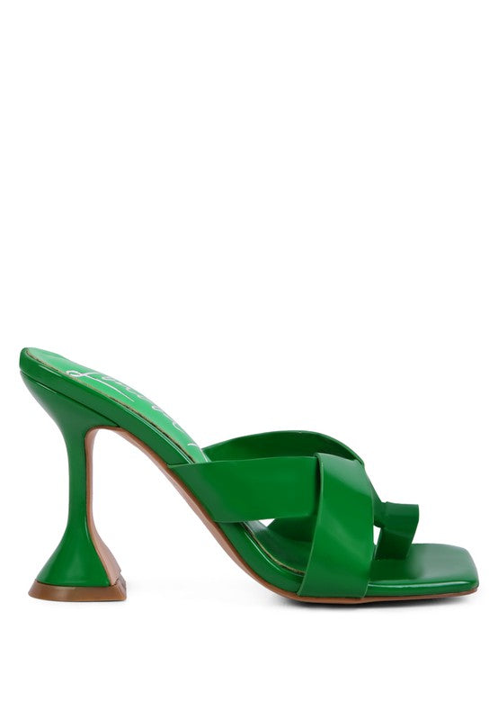 Intertwined Toe Ring Heeled Sandals