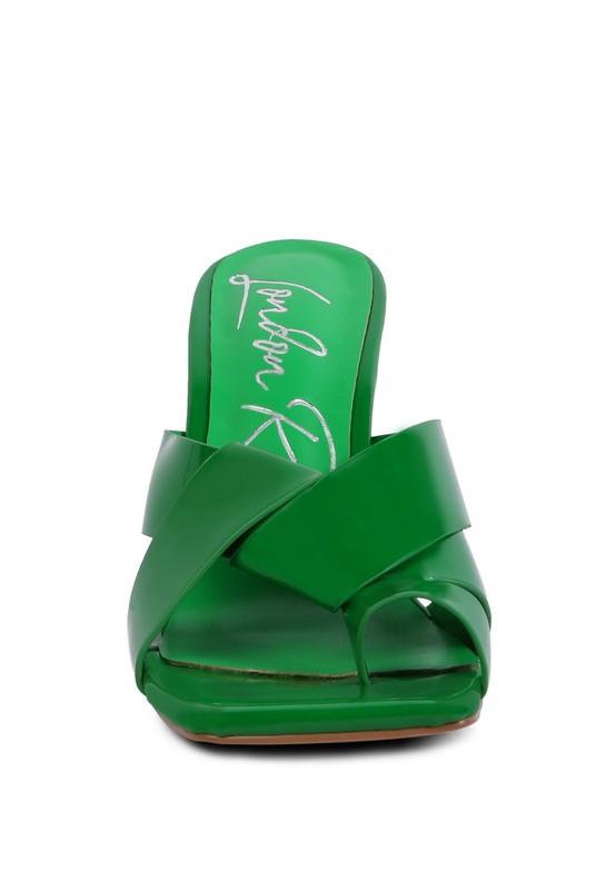 Intertwined Toe Ring Heeled Sandals