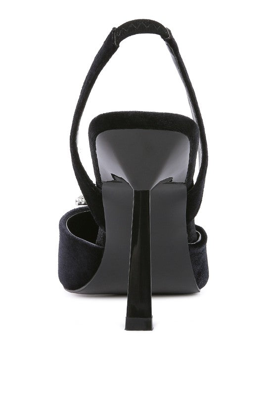 Firebird Velvet Slingback Heels