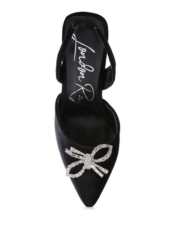 Firebird Velvet Slingback Heels