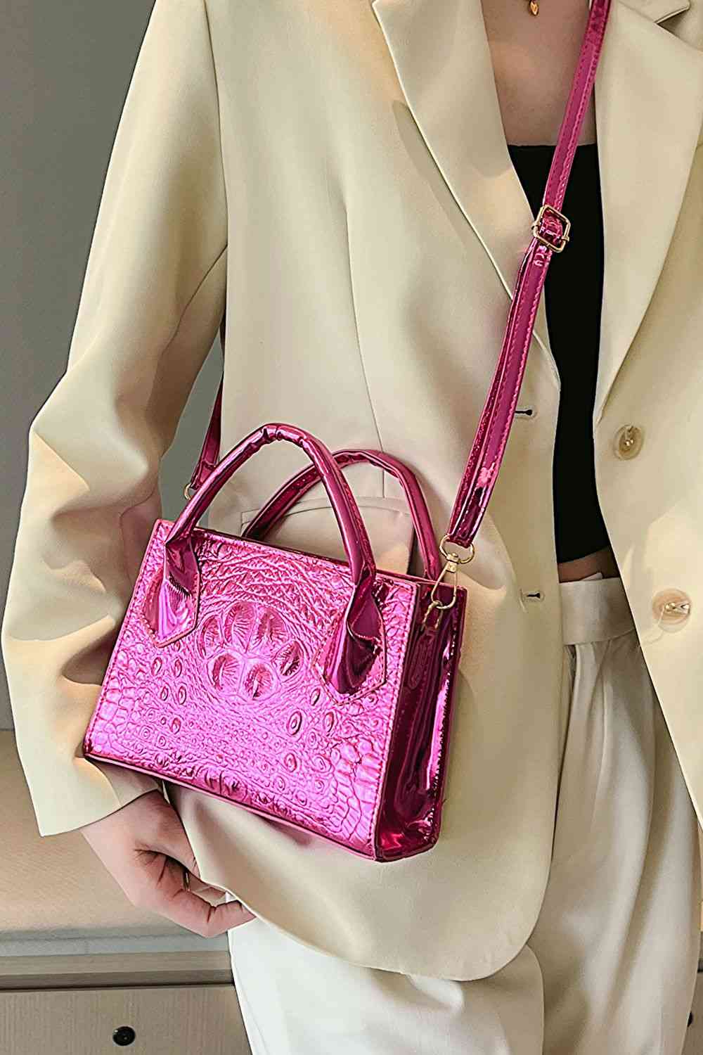 TiTi Textured Faux Leather Crossbody Bag