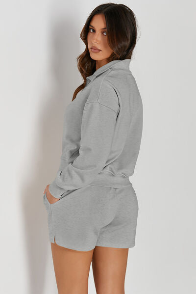 Helen Half Button Sweatshirt Set