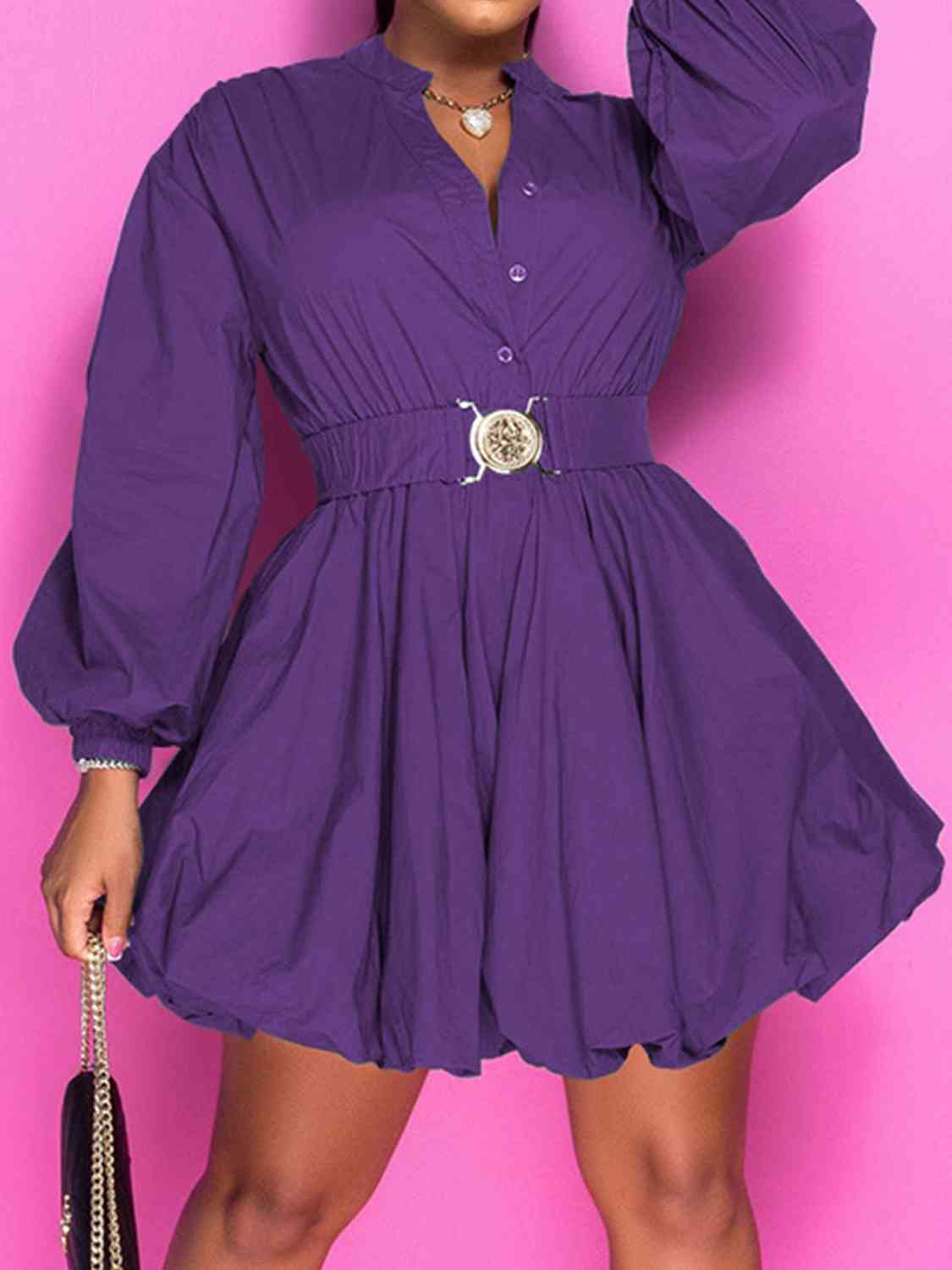 Nola Belted Balloon Sleeve Mini Dress