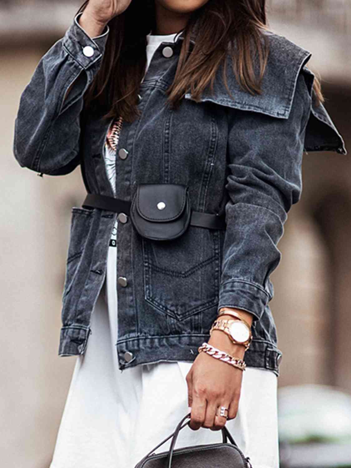 Farrah Sailor Collar Denim Jacket