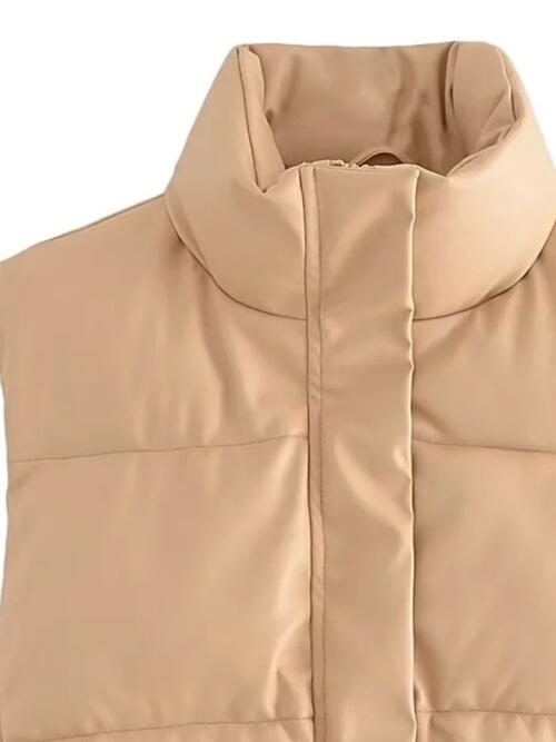 Finley Faux Leather Zip Up Vest