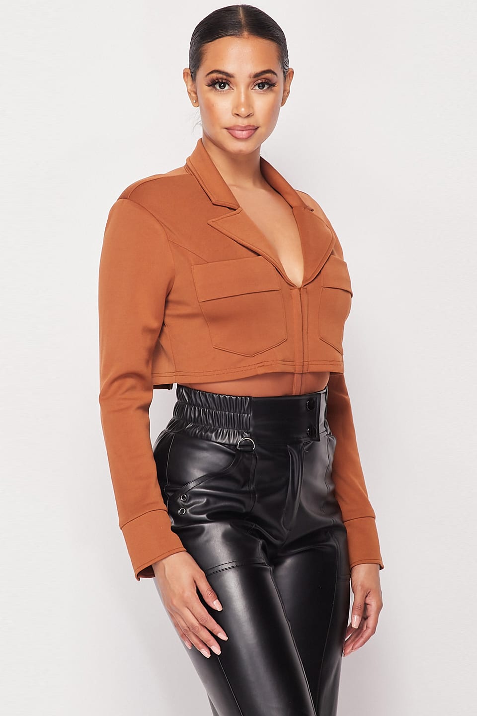 Cropped Blazer Bodysuit