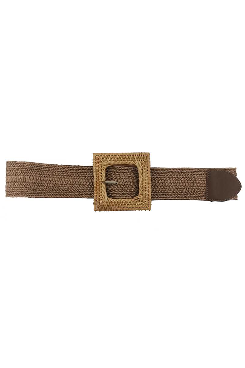 Square Straw Buckle Belt