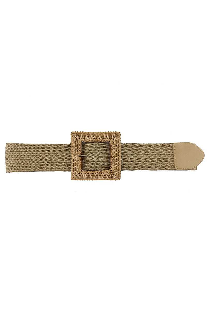 Square Straw Buckle Belt