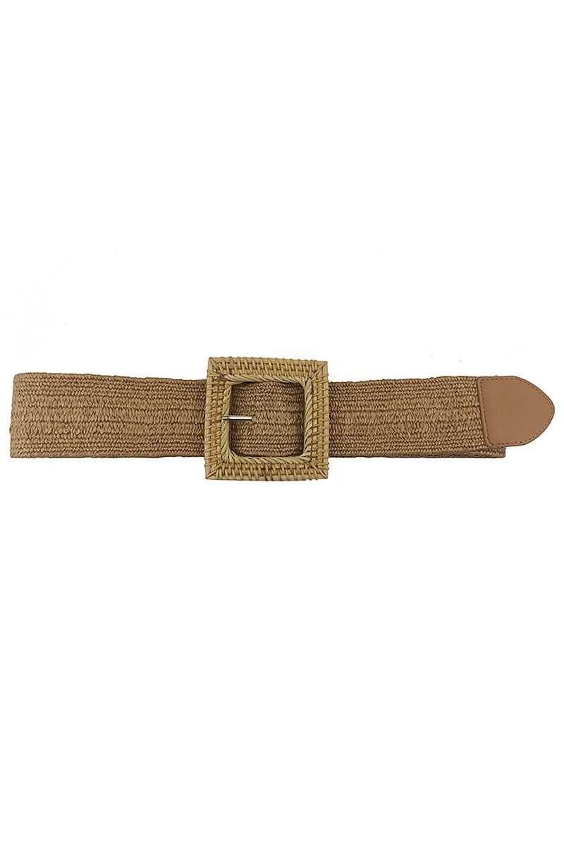 Square Straw Buckle Belt