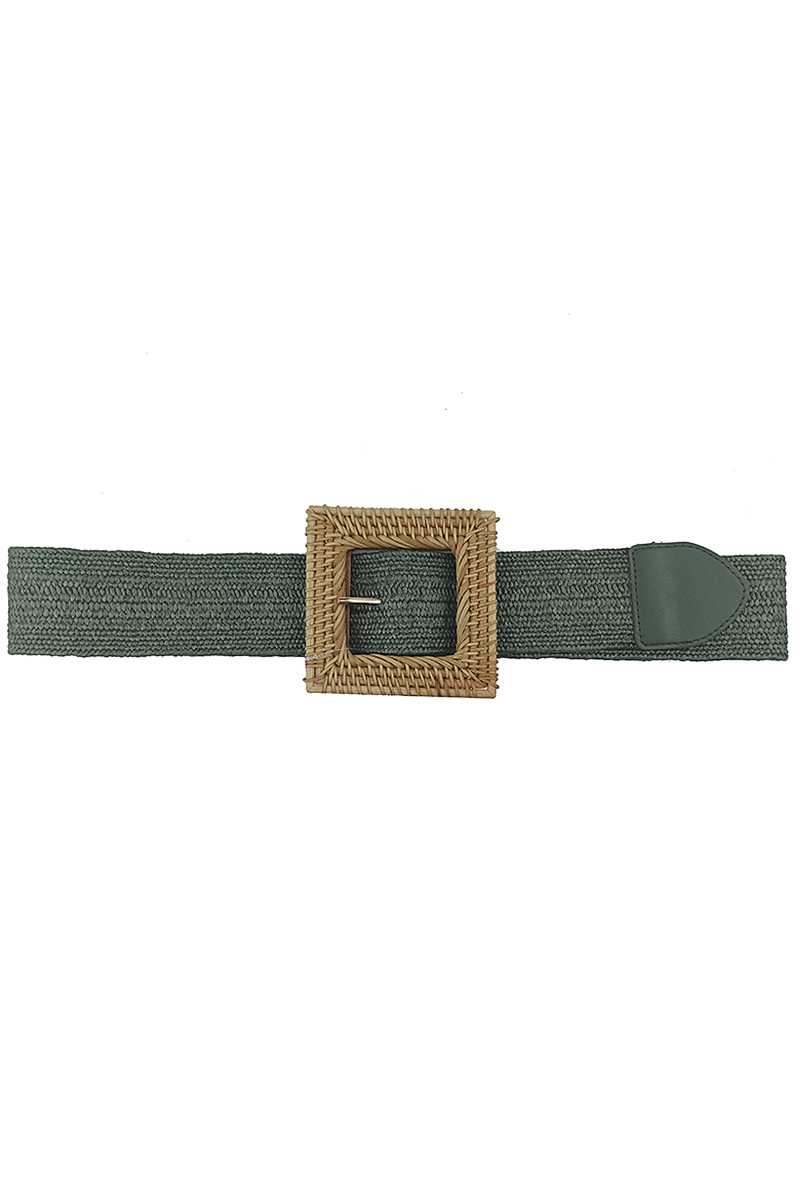 Square Straw Buckle Belt