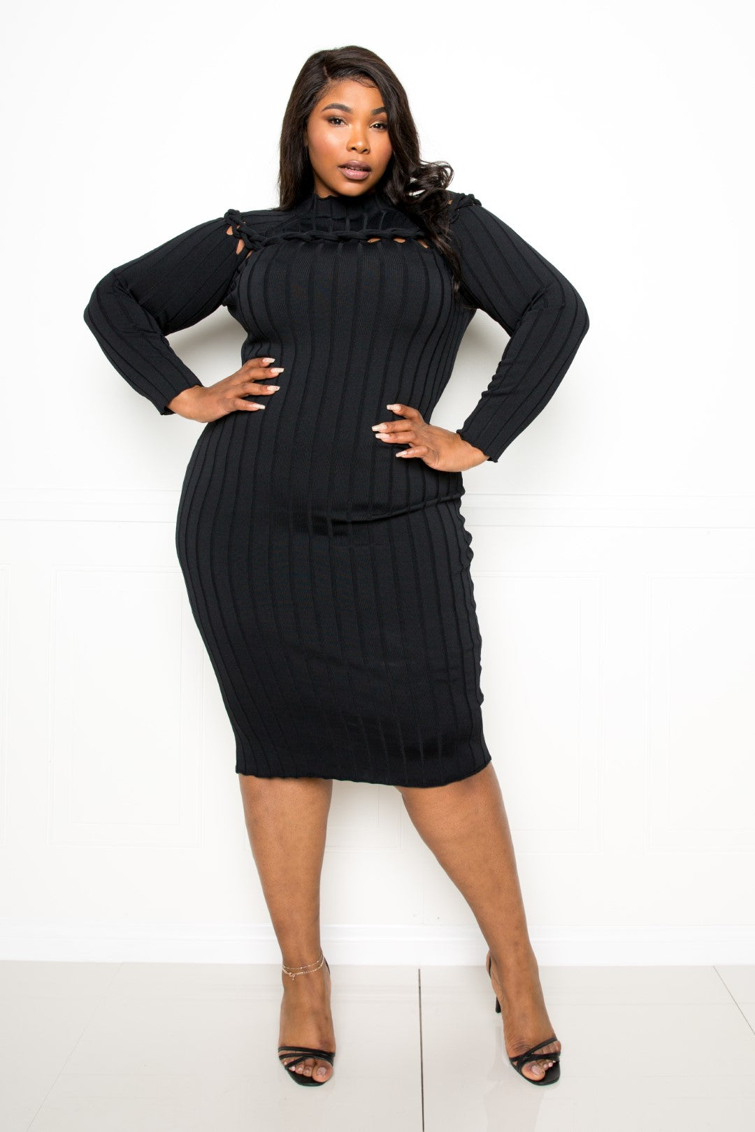 Front Knot Detail Sweater Dress