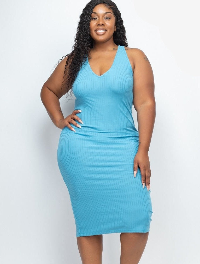 Back Slit Bodycon Dress