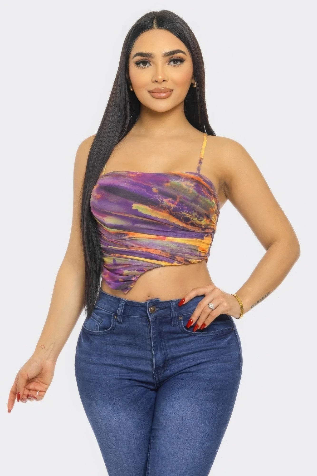 Melody Mesh Print Top
