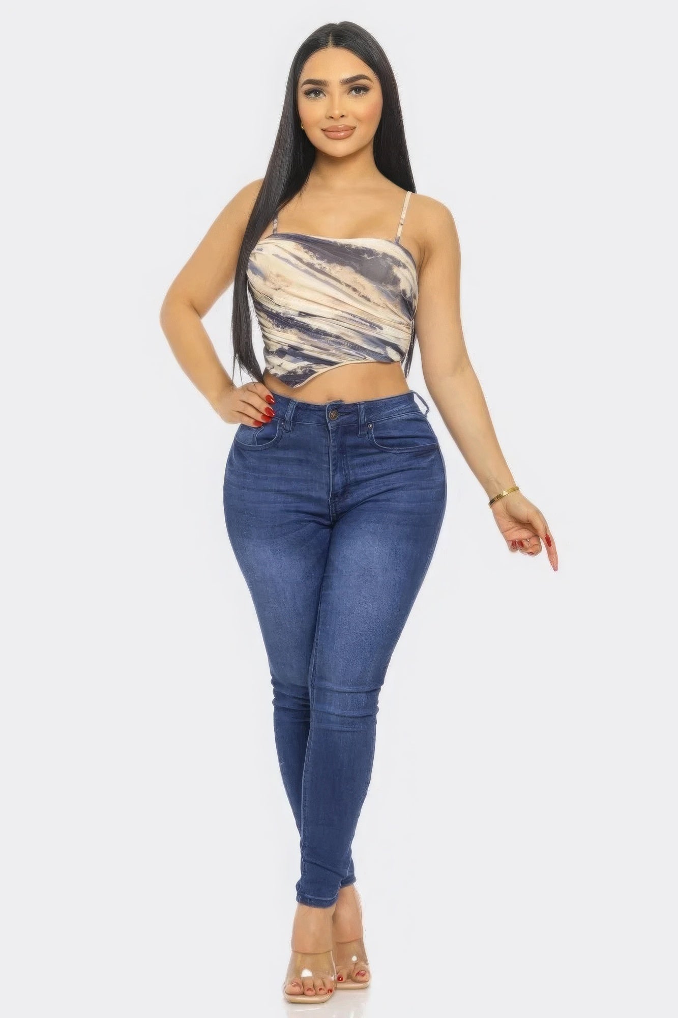 Melody Mesh Print Top