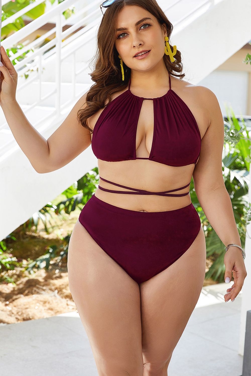 Cutout Tied Bikini Set