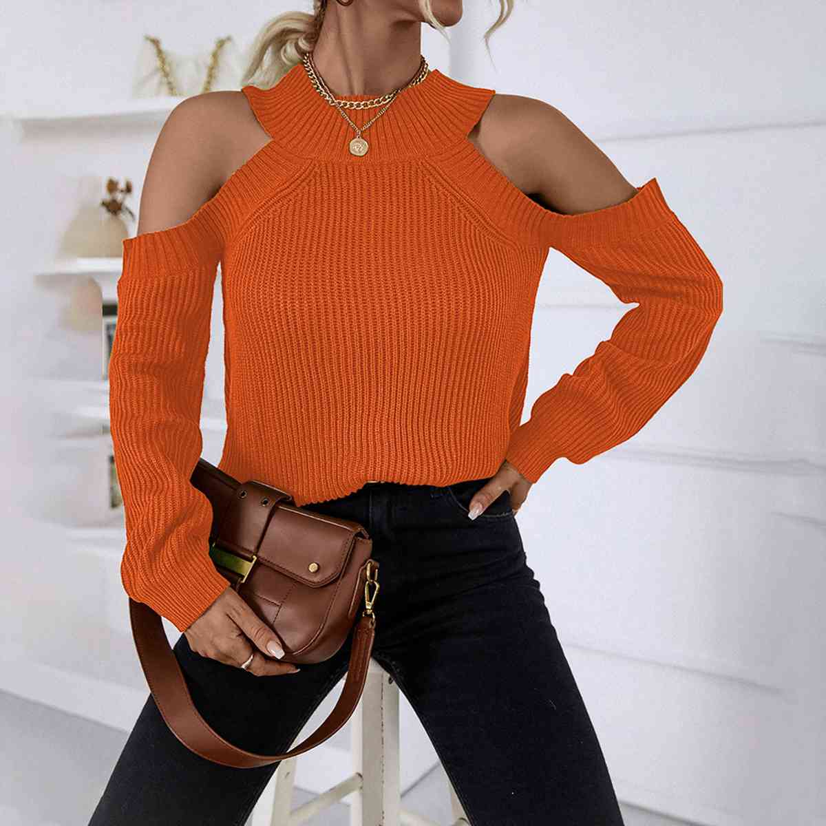Tisha Cold-Shoulder Sweater