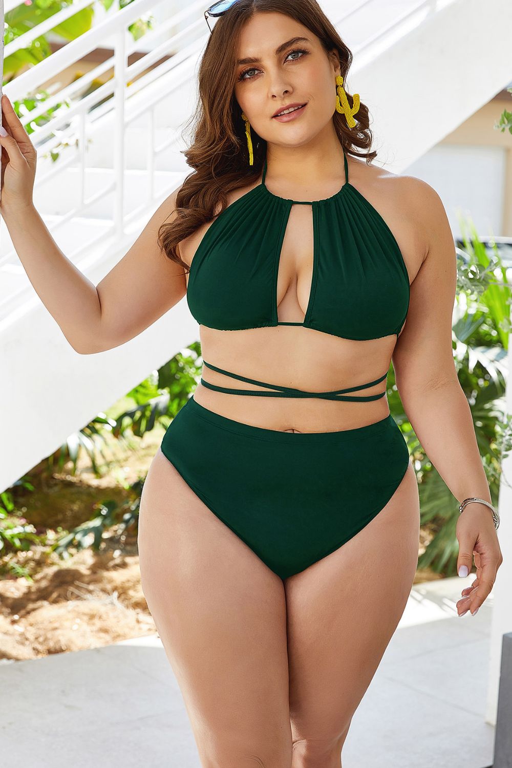 Cutout Tied Bikini Set