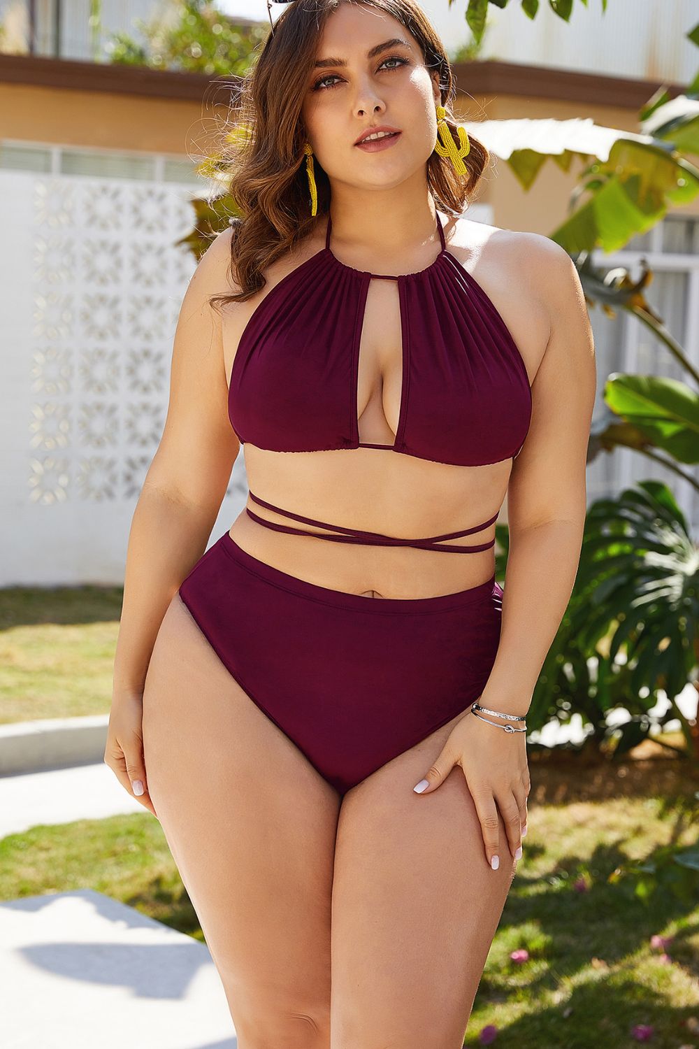 Cutout Tied Bikini Set