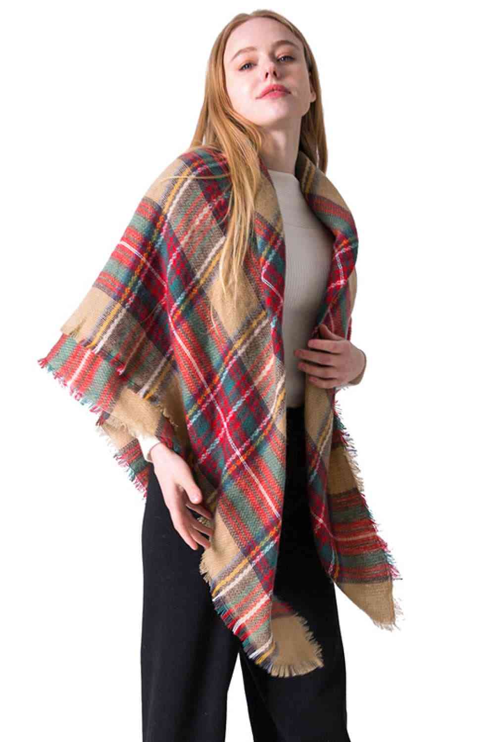 Bea Plaid Cashmere Scarf