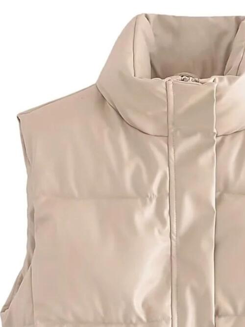 Finley Faux Leather Zip Up Vest